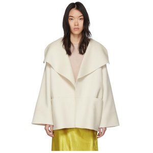 Toteme White Wool Cashmere Coat